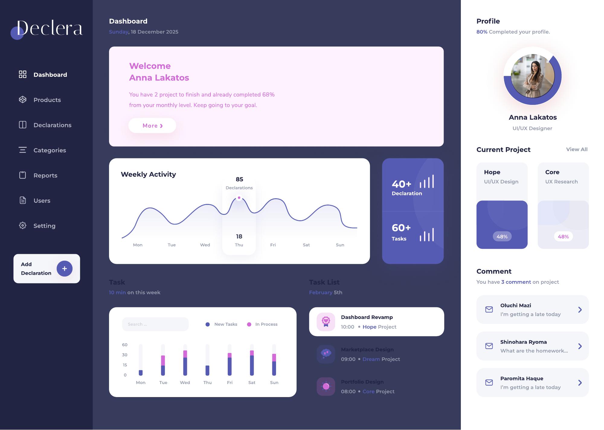 Declera Dashboard