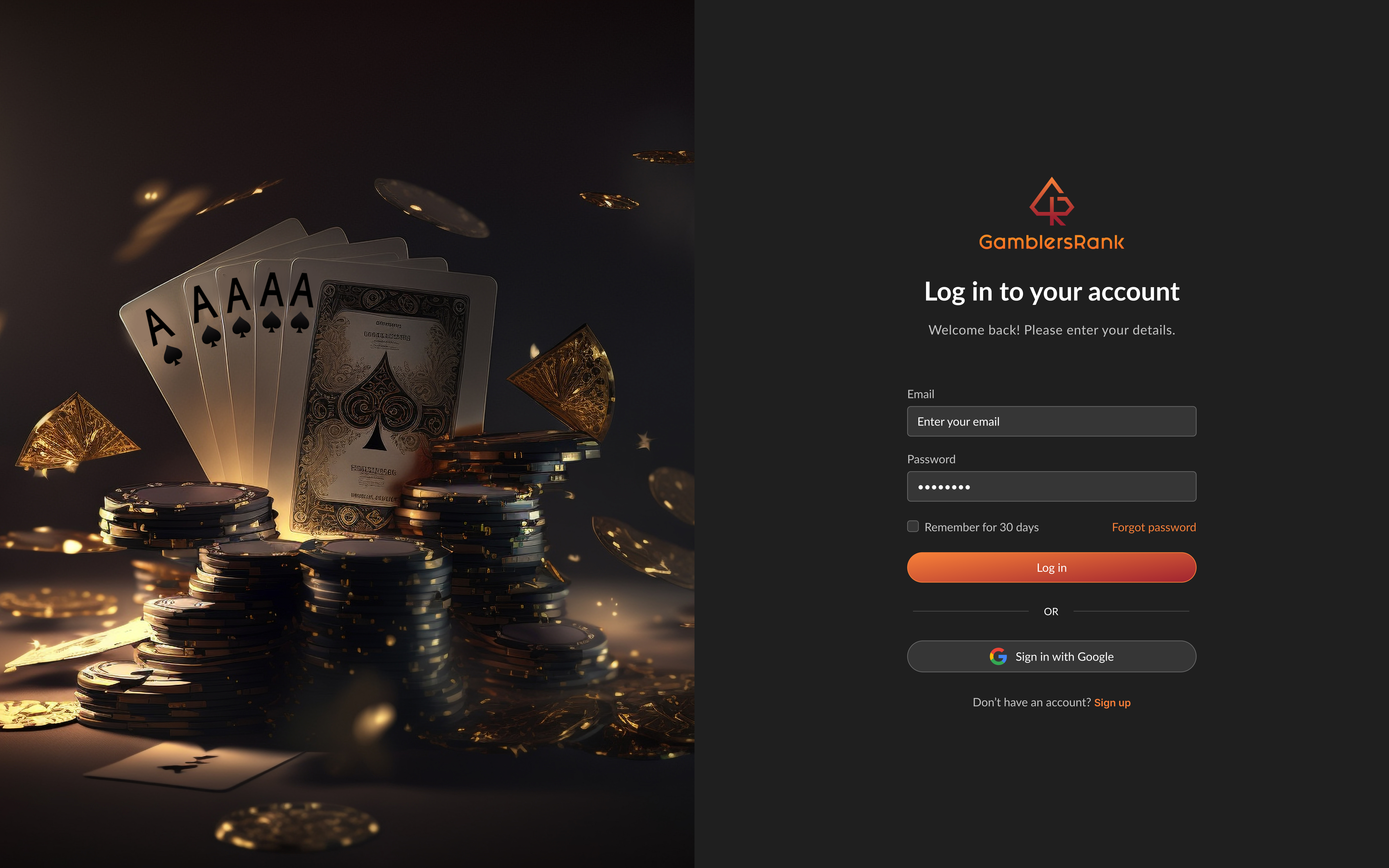 GamblersRank Login